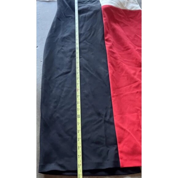 Vince Camuto women’s Size 10 Retro Pattern Red Black White Dress Zip Formal - Picture 5 of 15